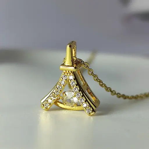 Golden Tower Shaped Pendant