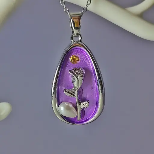 Purple Rose Pinteresty Pendant